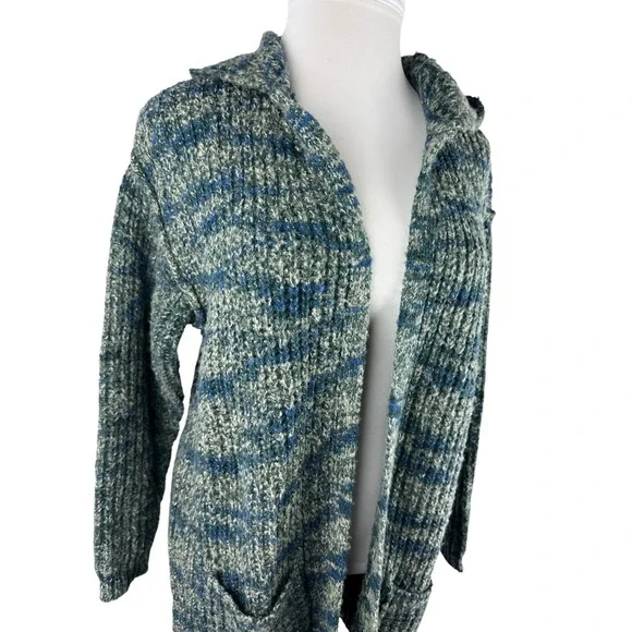 *Flawed Sundance Long Cardigan Sweater Space Dye Duster Hooded Wool Blend Small - Picture 5 of 16